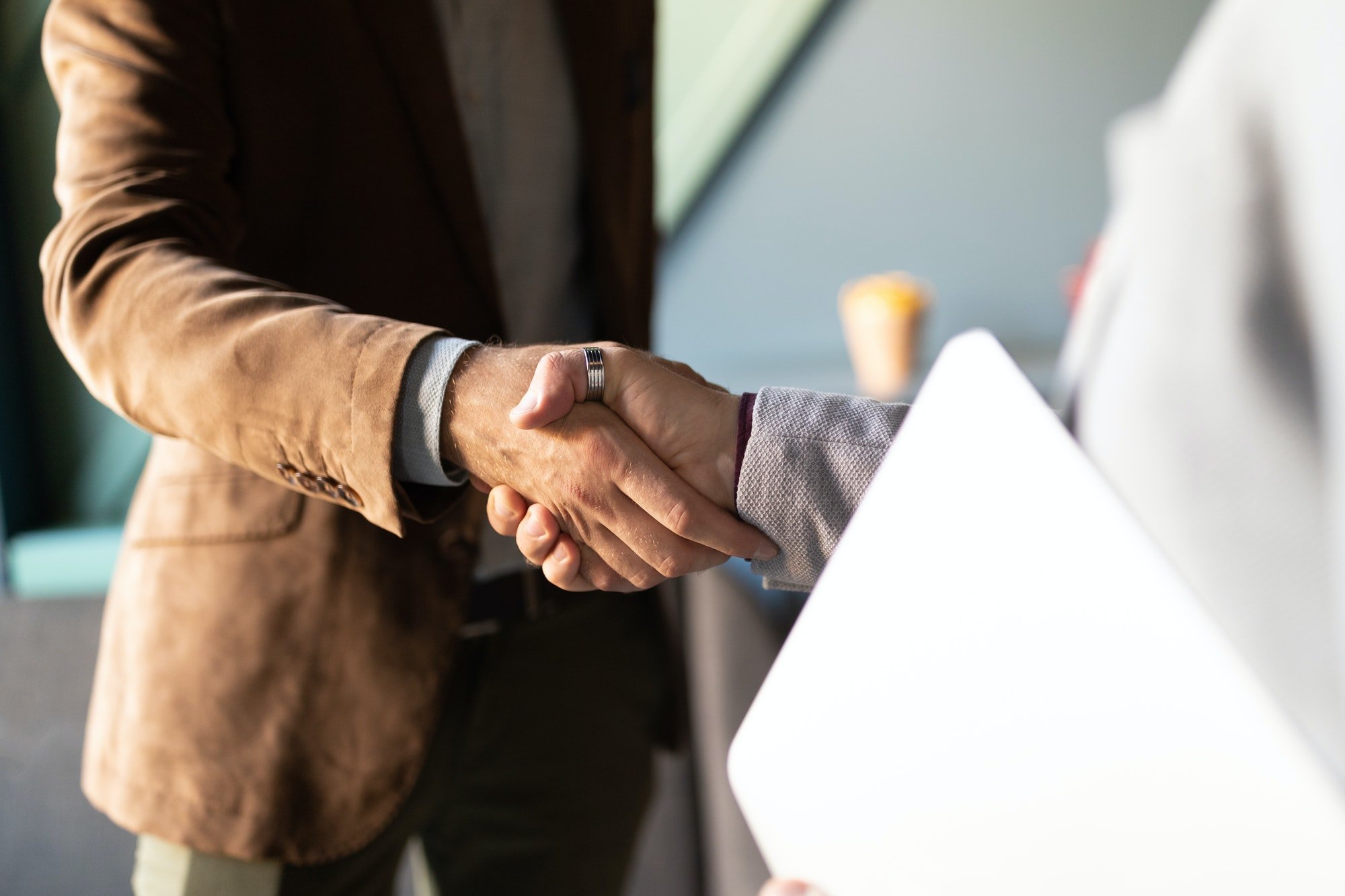 Business handshake and business people concept. Partnership, deal, agreement